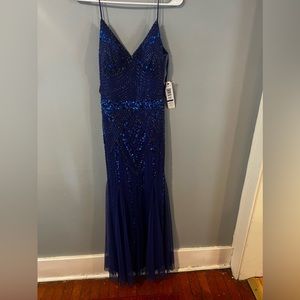 Blue mermaid formal dress